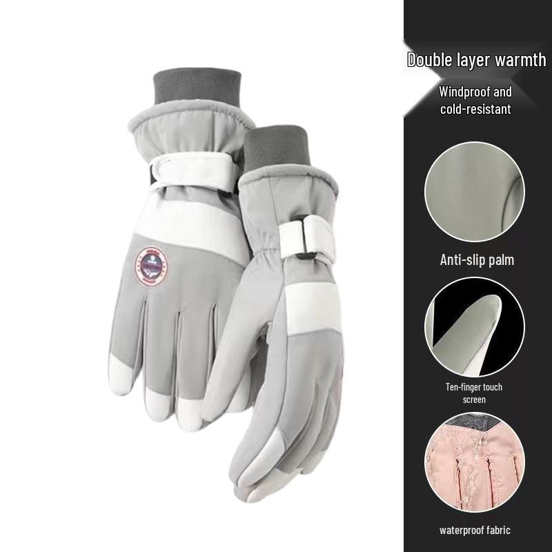 Unisex Winter Skihandschuhe: Samtgefüttert, Touchscreen-kompatibel, Winddicht und Kälteschutz für Outdoor-Sportarten