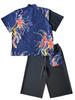 A unisex jinbei and set featuring a unique design by a Kutani ware Designed by Daiki this jinbei features a Phoenix [KUTANI×KIMONO] unique, (top
