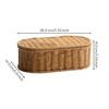 Woven Rattan Storage Box with Lid, Stackable Organizer Basket for Desktop, Closet, Office Dark