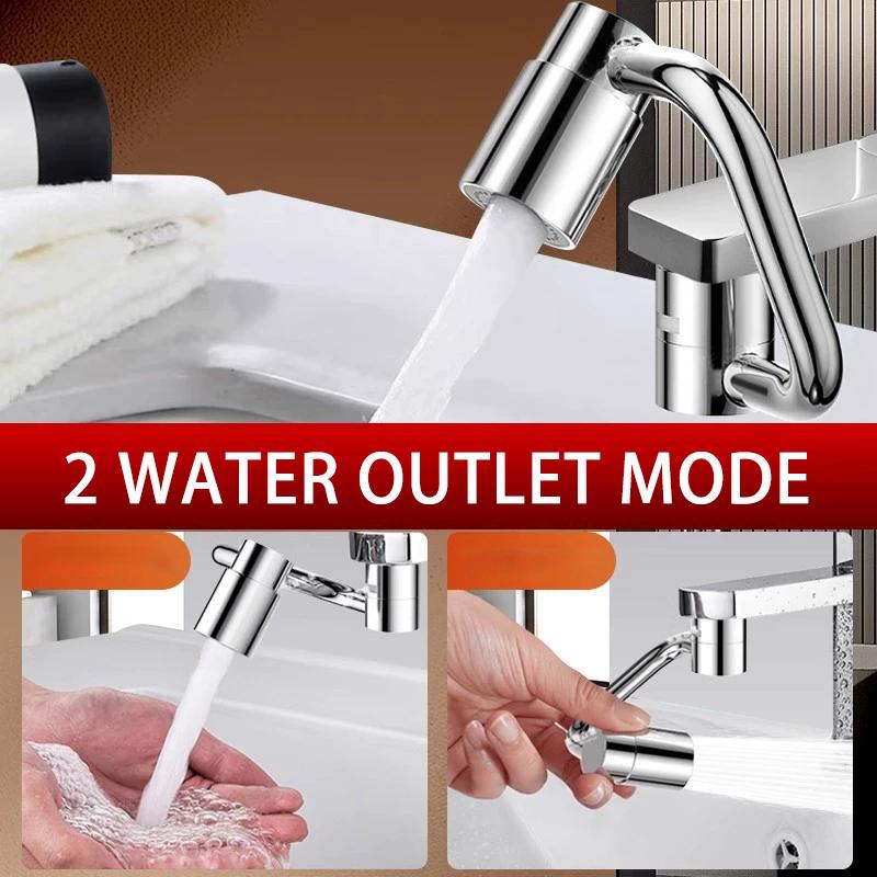 1080° Rotatable Kitchen Faucet Anti-splash Aerator Bathroom Tap Universal Faucet Extender Bubbler Head Faucet Nozzle Adapter