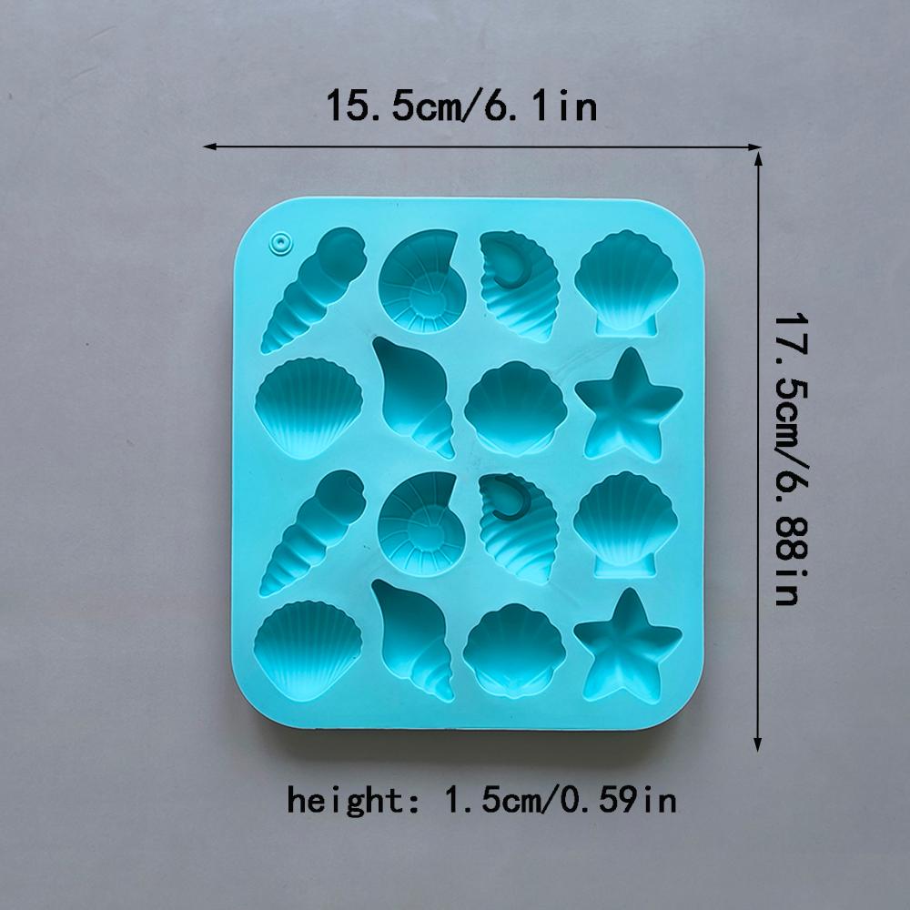 16 Cavity Shell Conch Starfish and Other Shaped Silicone Molds DIY Candy Pudding Ice Grid Chocolate Cake Mold