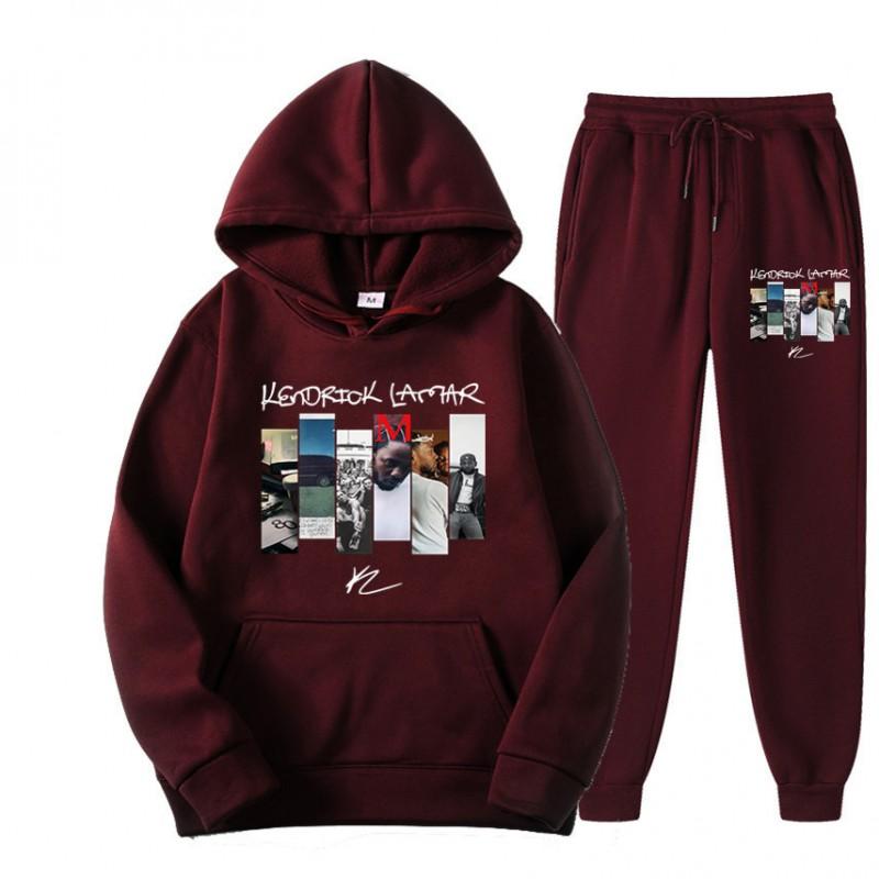 Kendrick Lamar Hoodie Set Unisex Long Sleeve Fleece Tracksuit Winter Casual Wear