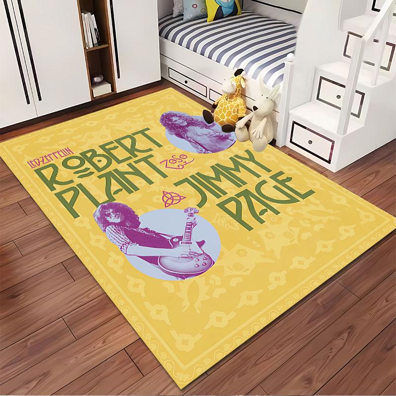 Led Zeppelin Robert Plant Rug suitable as a non-slip mat for the living room or bedroom sofa