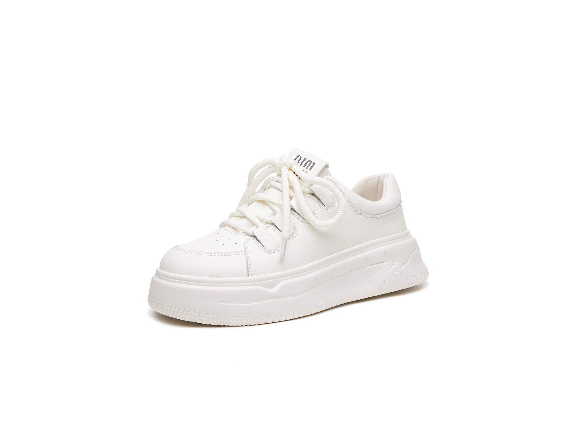 Women s autumn and winter versatile dad shoes low-top thick baseplate shoes leather casual breathable 35