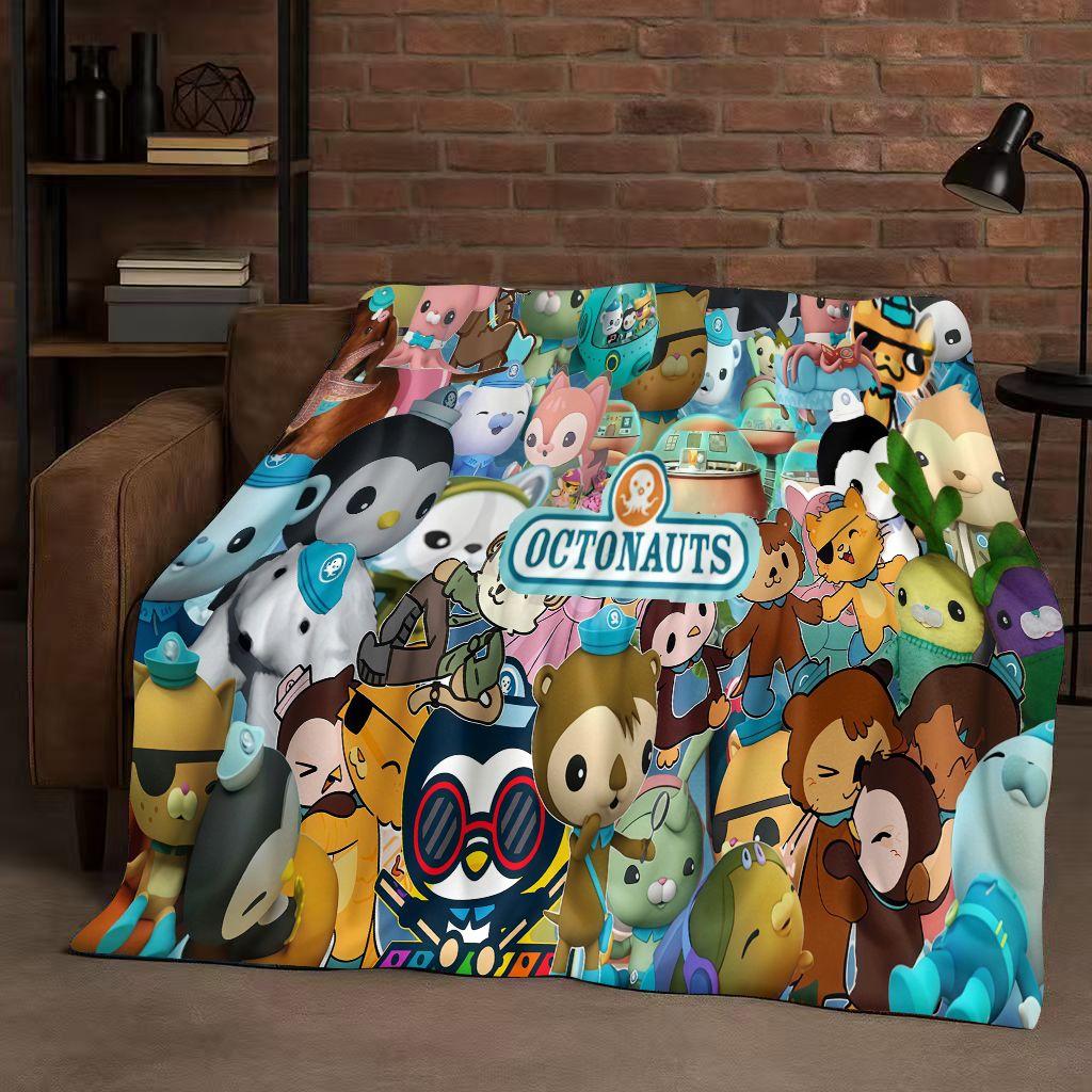 Süße Octonauts Barnacles Cartoon Flanelldecke, Ultraweiche Warme Plüschdecke für Zuhause Schlafzimmer Bett Sofa Abdeckung Büro Reise Kind