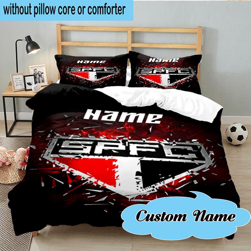 3PCS Custom Name SPFC Team Spirit Bedding Set, Including 1pc Duvet Cover And 2pcs Pillowcases, Suitable for Dorms and Bedrooms Gift