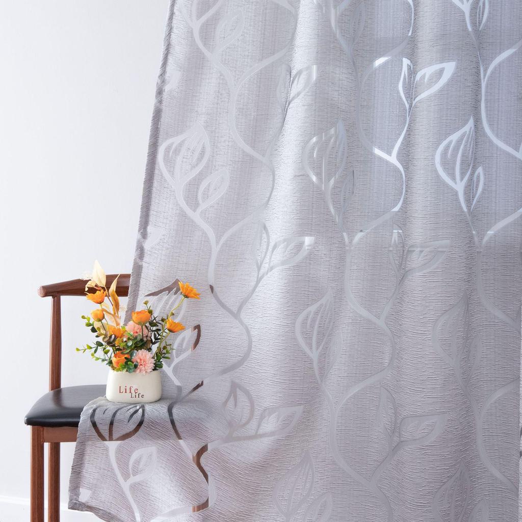 Modern Multi-color Cutout Lace Sheer Curtain for Bedroom, Living Room, Lounge - Rod Pocket Design
