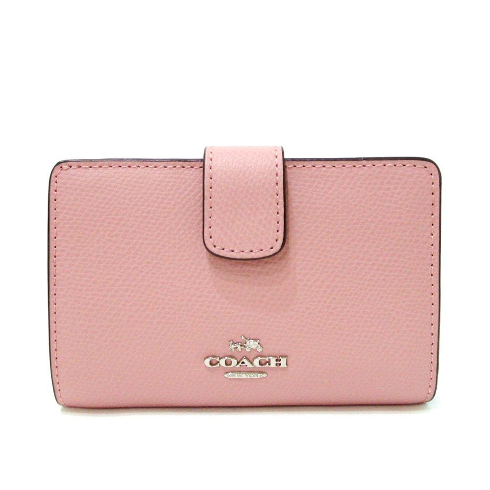 

Кошелек COACH Fold Wallet из кожи Cross Grain, средний, с угловой молнией, цвет серебристый x румянец (Тренер) F53436-SV/B5 [Розетка] [Товар]