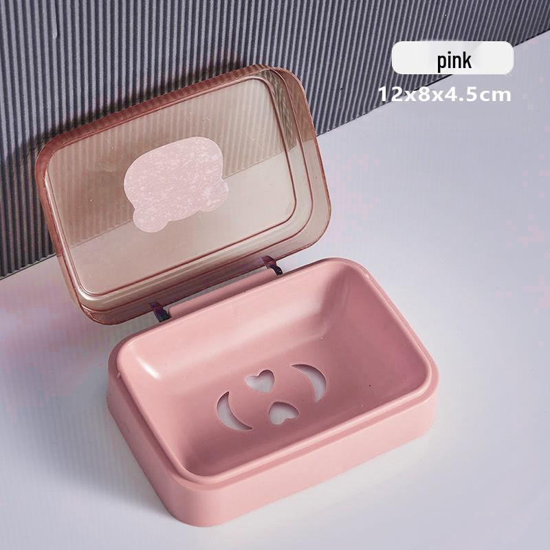

Cartoon Large Draining Soap Box with Lid for Bathroom & Dorms
