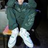 Li-Ning Badfive Basketball Series Loose Round Neck Pullover Sweatshirt Unisex Tops Pine-Green AWDRH65-1