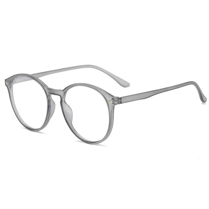 Big Frame Oval Women Men Myopia Glasses Finished Retro Gray Frame Prescription Eyeglasses Female 0 -0.5 -0.75 -1.0 To -6.0