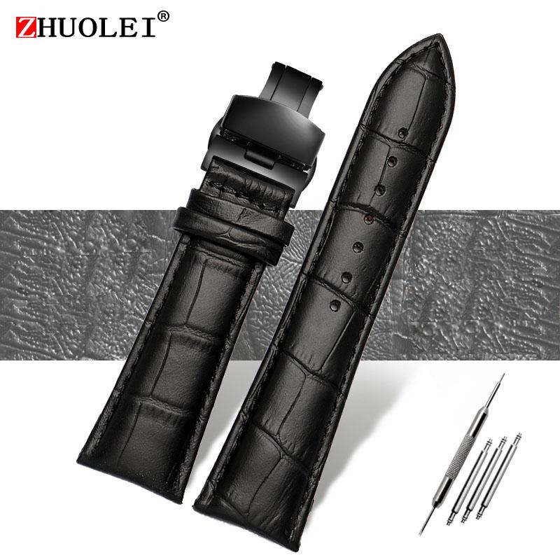 Correa de reloj 23 mm 24 mm 26 mm 28 mm de ancho grande Negro marrón Para hombre Cocodrilo Piel Genuina Correa de reloj Banda pulseras envío gratis