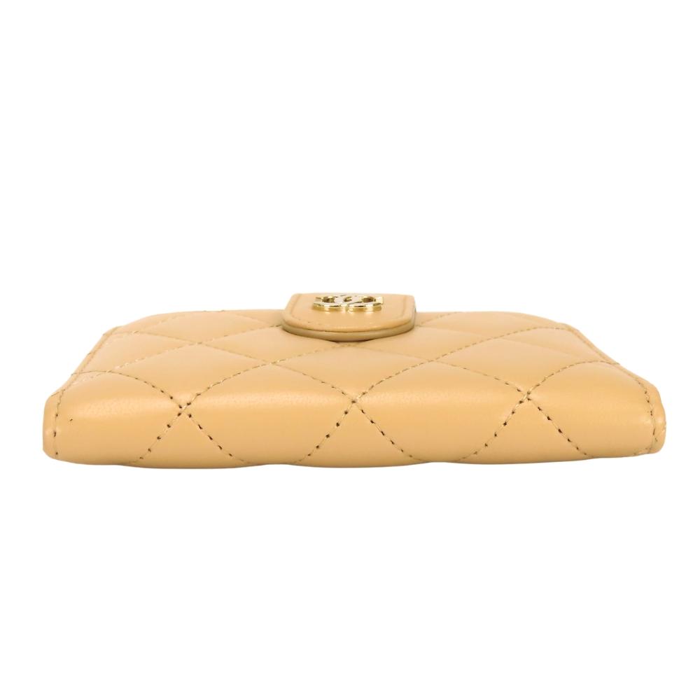 Used CHANEL Coin Case Matrasse Compact Wallet Card Case Lambskin Beige 31 Series