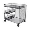 Mobile Storage Rack Breathable Space Saving Kitchen   with 360 Degrees  Rotating Lockable Wheels Pull Out Baskets for Bowls Dishes