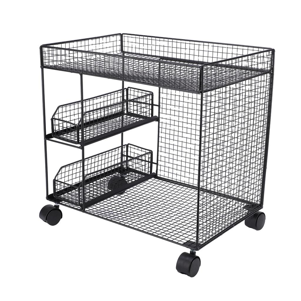 Mobile Storage Rack Breathable Space Saving Kitchen   with 360 Degrees  Rotating Lockable Wheels Pull Out Baskets for Bowls Dishes