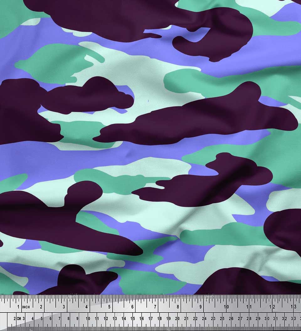 

Двокольоровий креп-сатин Soimoi з принтами білої камуфляжної тканини на метр 42 дюйма 42 Inch Wide - Poly Crepe винний