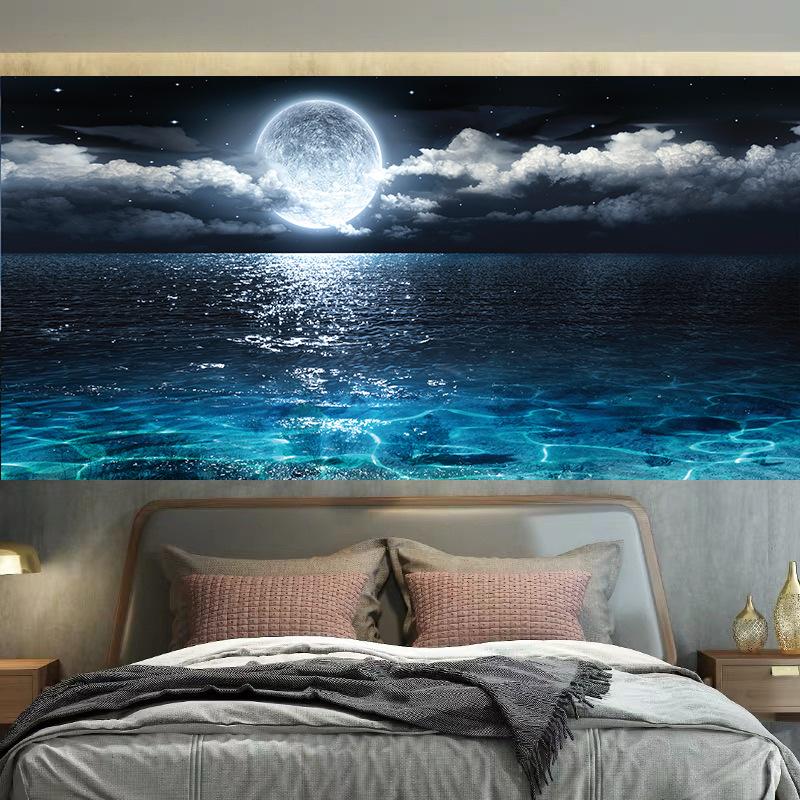 Moon Starry Sky Backdrop Hanging Cloth Rental House Renovation Cloth Ugly Wall Covering Living Room Decoration Painting Hanging Blanket