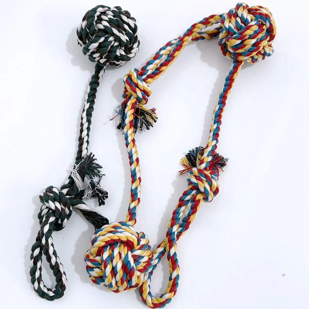 Dog Cotton Rope Toy: Pull, Hang, and Teething Ball for Training and Dental Health