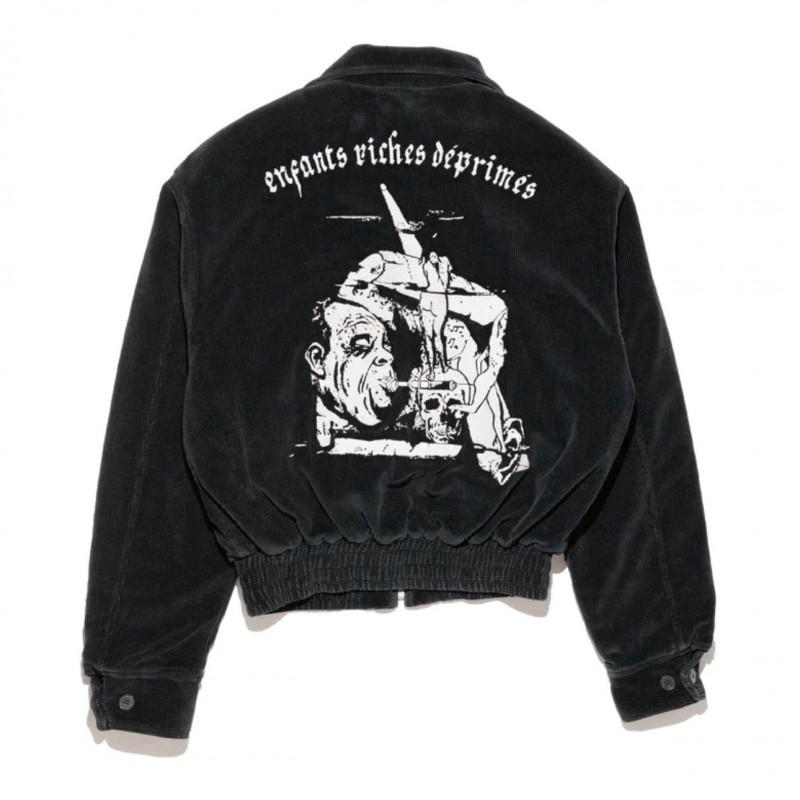 ERD Street Style Embroidered Corduroy Jacket Teen Boys Loose Fit Casual Outerwear 25FW