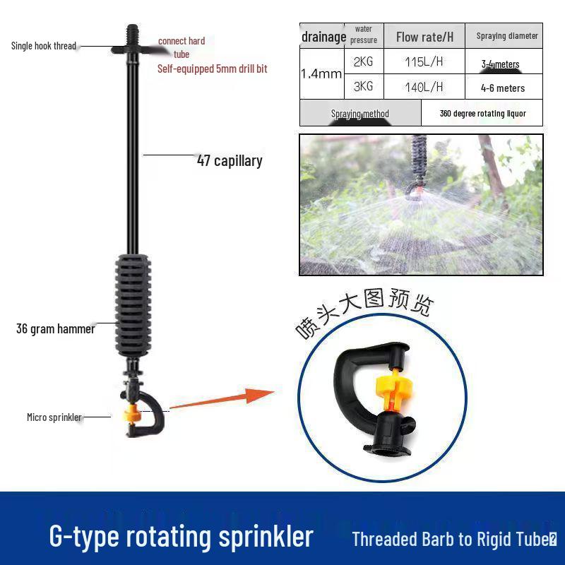 Eco-Friendly Inverted Micro Sprinkler: Hanging Atomizing Anti-Drip Rotating Water Sprayer for Greenhouses