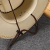 Solid Color Straw Hat Fashion Plaid Western Cowboy Hat Fashion Panama Hat  for Men and Women