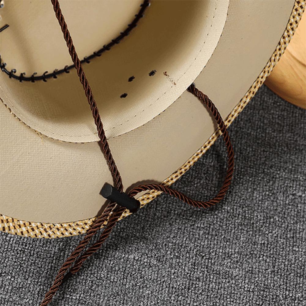 Solid Color Straw Hat Fashion Plaid Western Cowboy Hat Fashion Panama Hat  for Men and Women