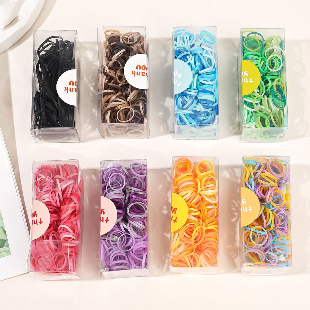 1 Stk. Bunte Gummi Mini Haargummis für Frauen Mädchen Kinder Rutschfest Beschädigungsfrei Haar Weiche Gummis Pferdeschwanzhalter