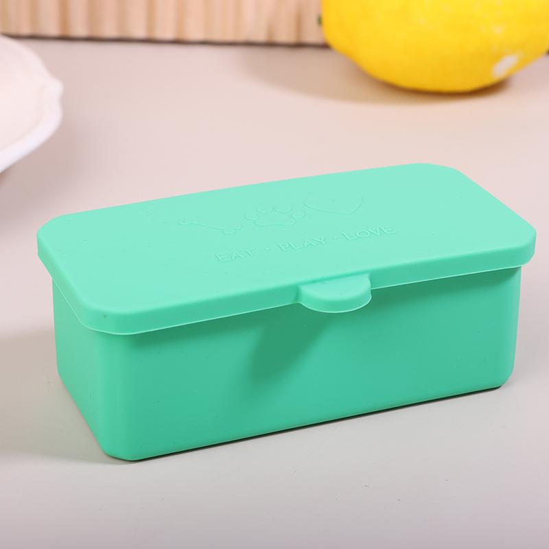 Silikon-Bento-Box, Gewürz-Organizer, Saucen-Teilerbecher mit Deckel, quadratisch, rechteckig, Gewürz-Aufbewahrungsbox, wiederverwendbare Lunchbox für Kinder