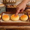 Squeeze Bread, Soft PU Material Slow Rising Round Bread Pinch Squishy Cheese Bun Fake Food Realistic Sticky Fidget Toys for Office School Home Adult G