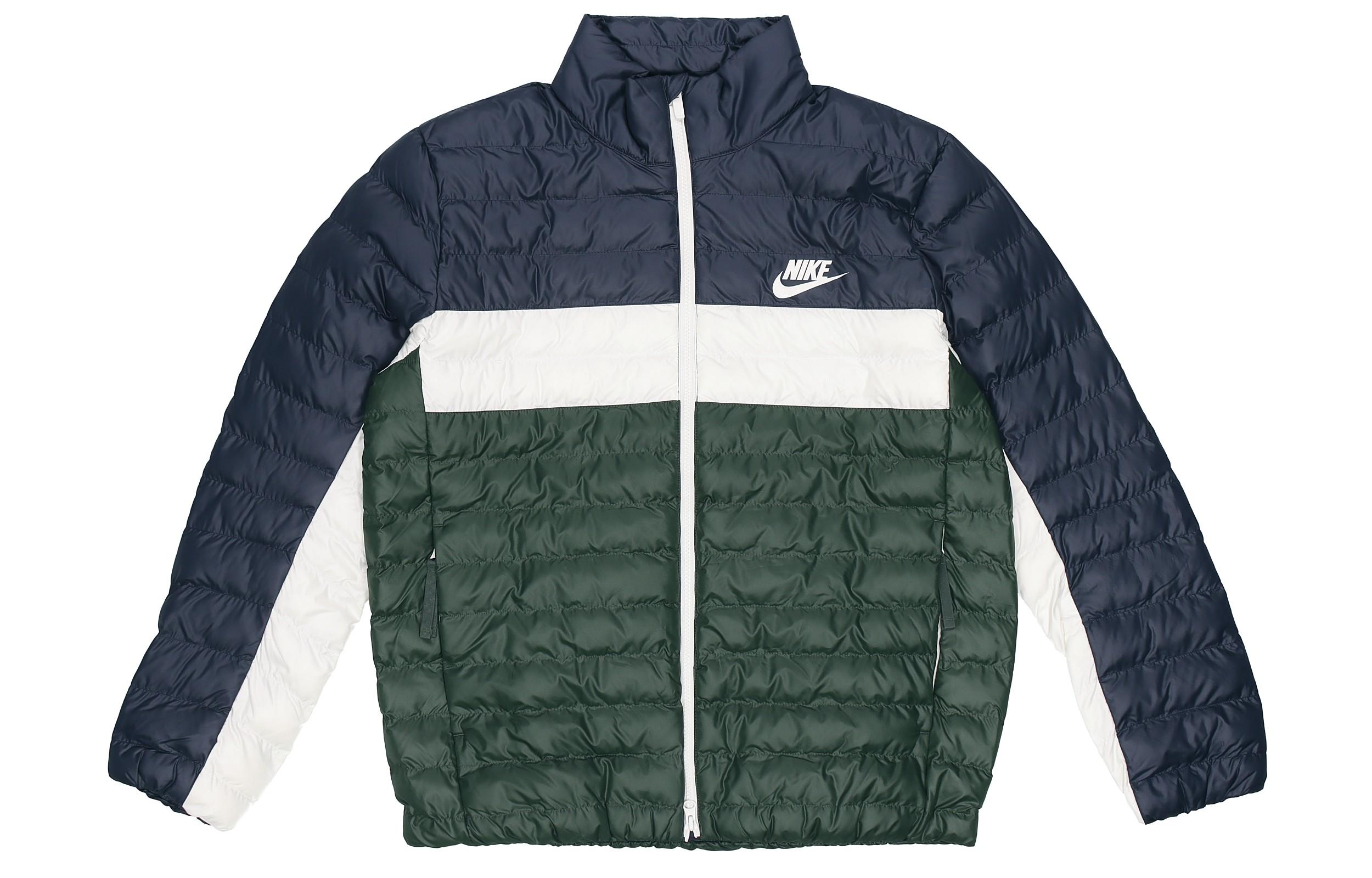 Nike Puffer Jackets Men s Blue Green Multicolor Stand Collar Moderate Other BV4686-451 XL