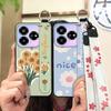 Waterproof Dirt-resistant Phone Case For ZTE Blade V60 Design/Axon 60 Lite Anti-knock Flower Wristband Soft case Lanyard