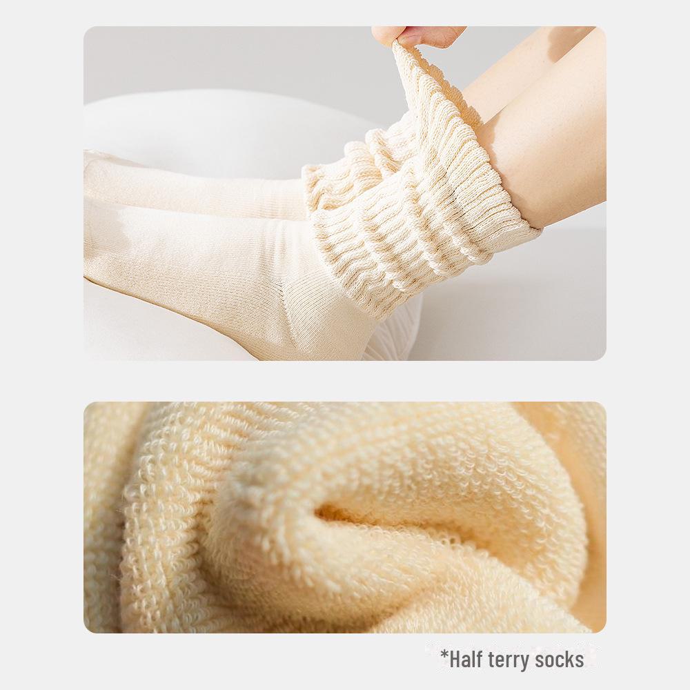 Antibacterial Velvet Socks: Women's Warm Autumn/Winter, Men's Thick Black Terry, Breathable Cotton