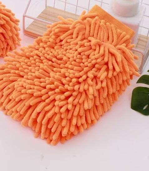 

Ultra-Soft Double-Sided Long Pile Car Wash Mitt – Thick Plush Microfiber Dust Removal Tool for Home and Vehicle Cleaning оранжевый