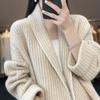 Mid-length V-neck Sweater for Women, Outerwear, Lazy Style Knitted Cardigan
