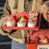 New Year Muffin & Cupcake Decoration Ornament with Transparent Packaging Box