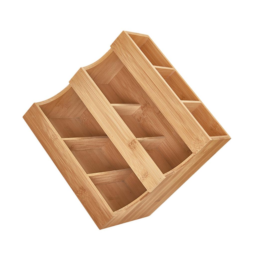 Wood Made Tea Bag Box Exquisite Craft Fluent Line Large Capacity Vertical Space Utilization Office