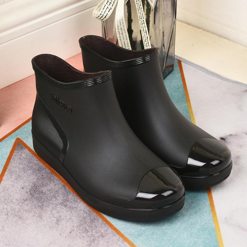 Rain shoes low-top rain boots short tube non-slip velvet water boots thermal cover shoes comfortable wear-resistant youth comfortable