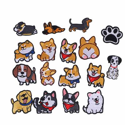 Corgi jazvečík husky nášivky vyšívacie záplaty na oblečenie roztomilý pes zvieratko nažehľovacie záplaty na oblečení