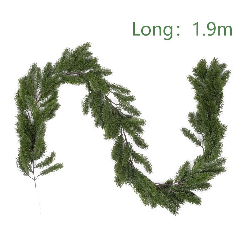 Real Touch Christmas Norfolk Pine Garland,Artificial Christmas Garland Fake Pine Needles Faux Green Garland