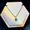 Blue Devil's Eye Titanium Steel Pendant Necklace - Trendy European & American Fashion Jewelry for Women