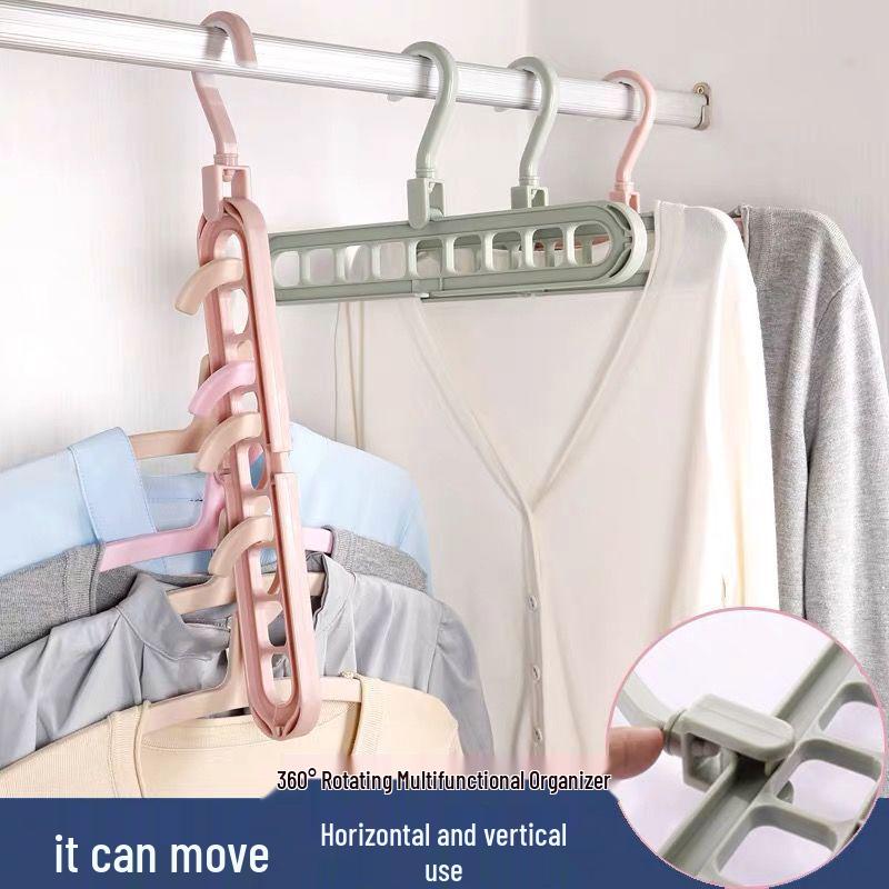 Magic Foldable Clothes Drying Rack: Nine-Hole Multi-Hanger for Space-Saving Storage