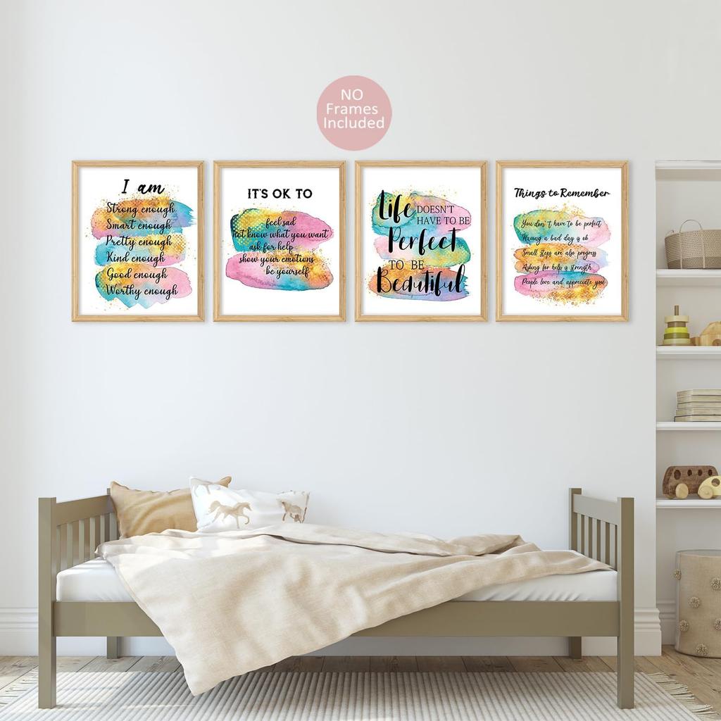 MTL HOE Encouraging Self Improvement Motivational Sayings Art Posters, Piring Positive Affirmations Quotes Wall Decor, Uplifting Gifts For Women Teen
