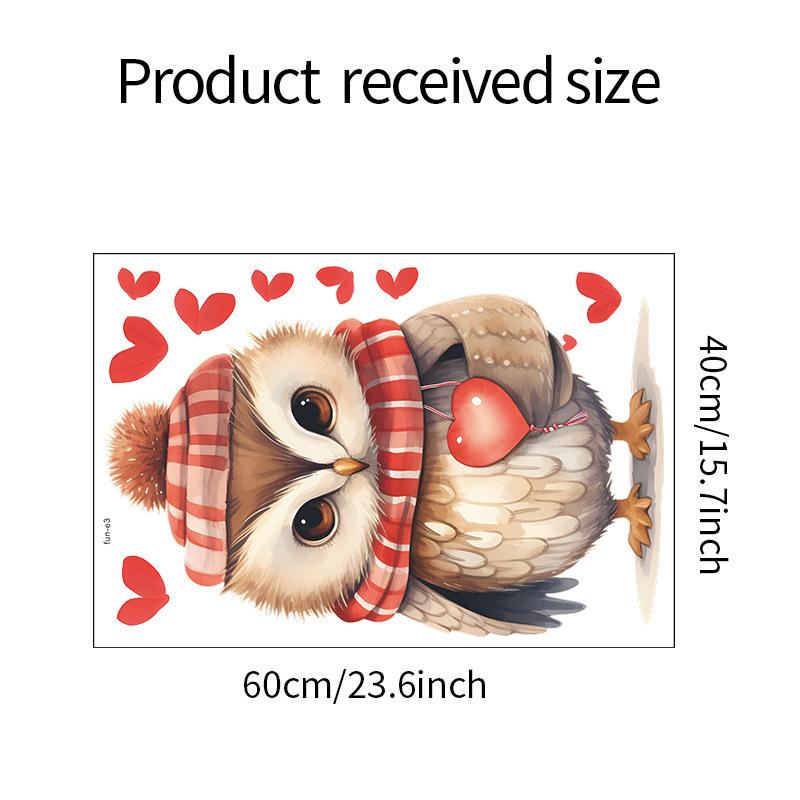 

День святого Валентина Мультфильм Сова Любовь Спальня Гостиная Холодильник Домашнее Украшение Наклейка На Стену 40*60CM/fun-e3