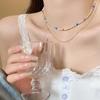 Colorful Dopamine-Inspired Choker: Light Luxury Silver Beaded Necklace for Women
