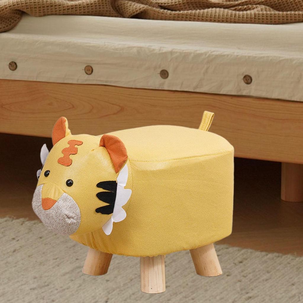 Adorable Kids Animal Print Footstool for Bedroom Decor