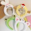 Lovely Plush Headband Cartoon Hairhoop Female Girl Face Washing Hairband Birthday Gathering Headpiece Party Accessories
