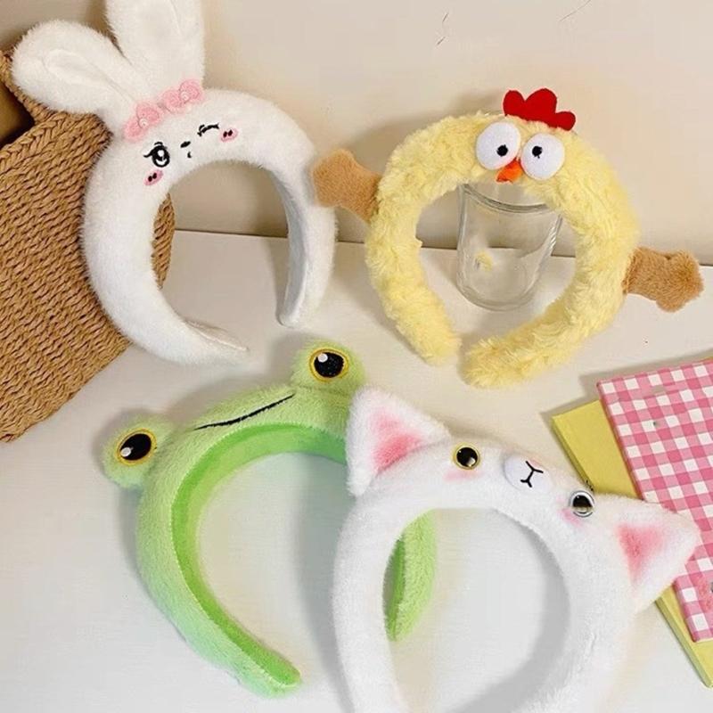 Lovely Plush Headband Cartoon Hairhoop Female Girl Face Washing Hairband Birthday Gathering Headpiece Party Accessories