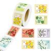 500pcs/Roll Pretty Flower Pattern Flower Stamps Stickers Self-Adhesive Retro Scrapbooking Sticker Sealing Sticker Notebook