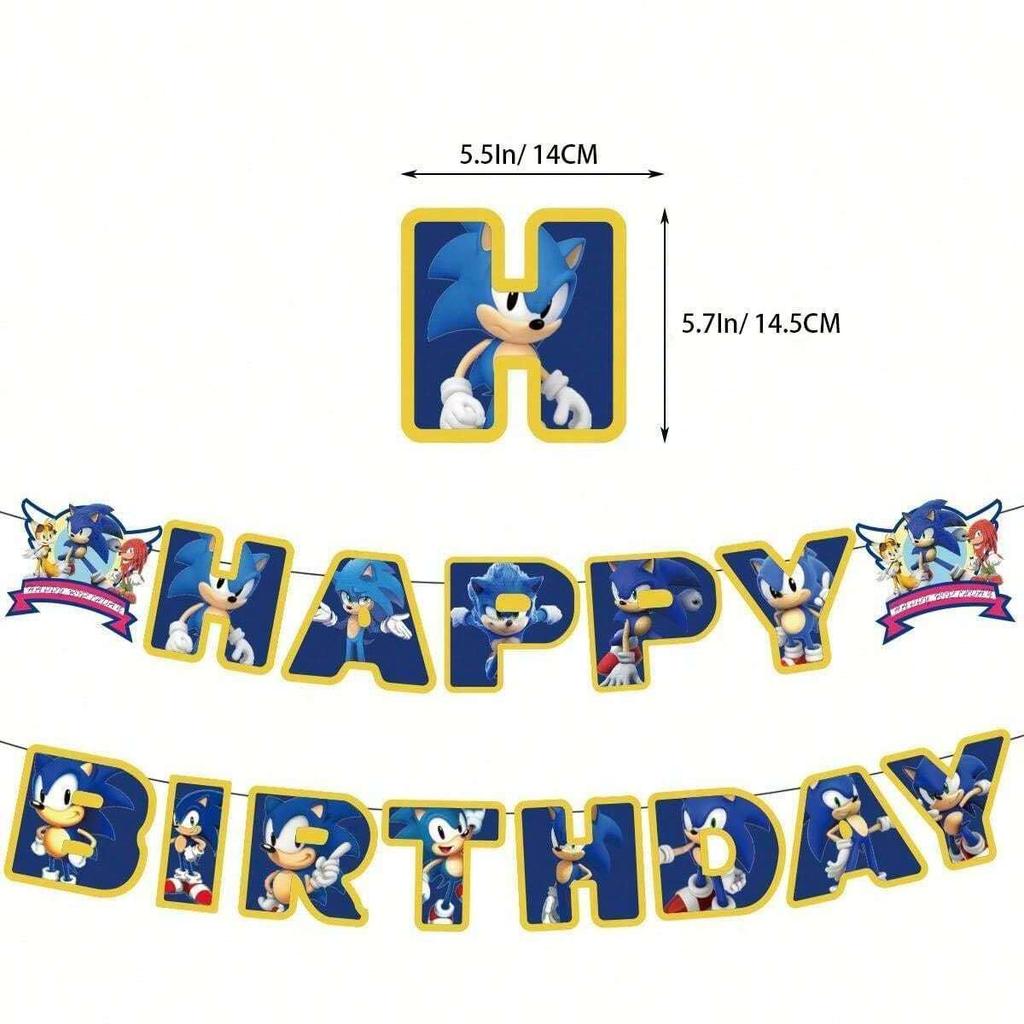 Sonic the Hedgehog-Themed Aluminum Foil Digital Balloon Set—Children's Birthday Party Banner and Decorations