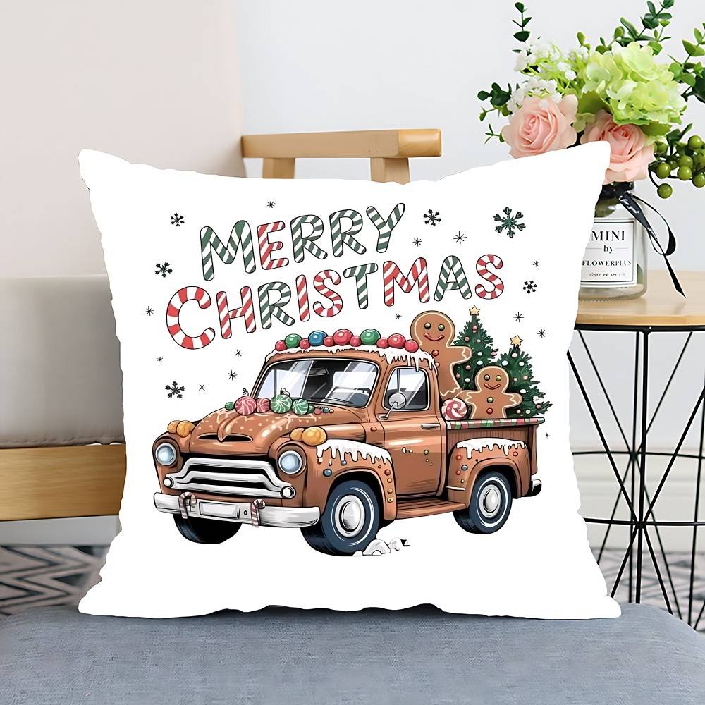 

2026 Christmas Pillow Case Throw Pillow Cover Nordic Vintage Style Cushion Covers Home Living Room Sofa Couch Seat Decor 16x16Inch